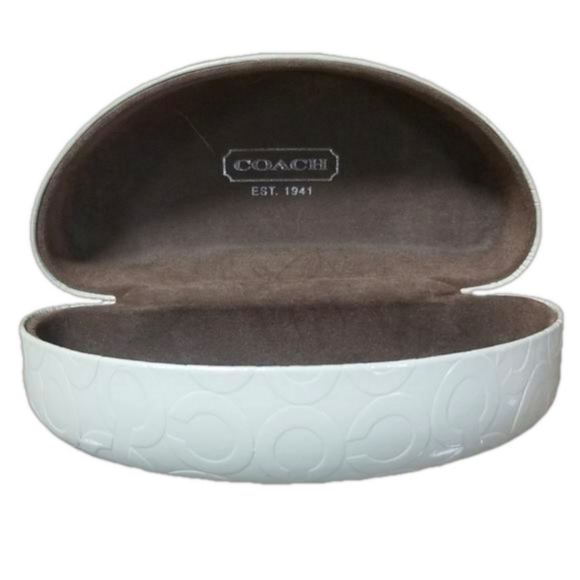 Coach - White Leather Sunglasses / Glasses Case - Picture 1 of 10